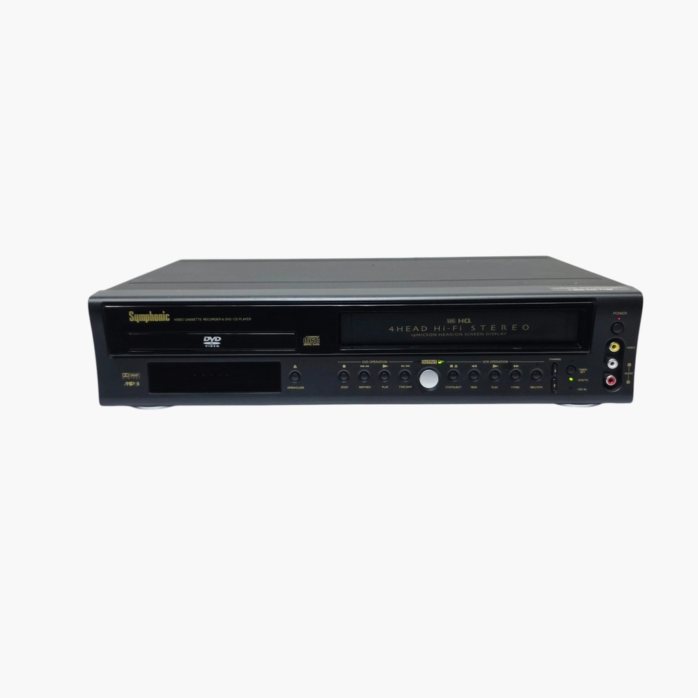 Symphonic WF802 DVD VCR Combo Player 4 Head Hi-Fi Stereo VHS HQ Black